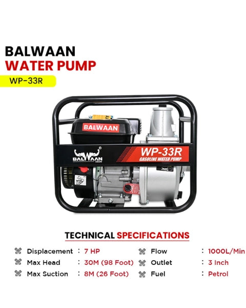 BALWAAN WP 33R WATER PUMP 3X3 INCH