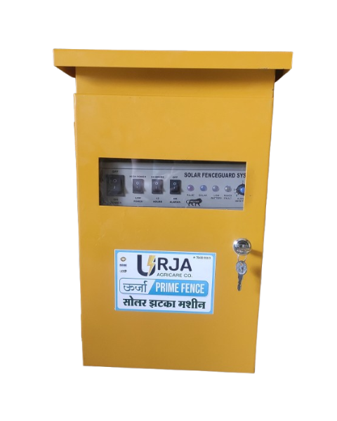 URJA 18 KV PANEL FENCE SOLAR ZATKA MACHINE / FENCE ENERGIZER FOR 1 TO 90 ACRE WITH CABLE AND 2 PIECE WARNING  BOARDS