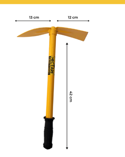 HECTARE TRADITIONAL GARDEN HAND HOE 2 IN 1 GARDENING TOOL-YELLOW.