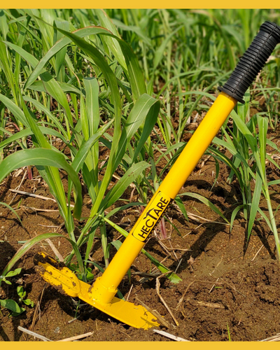 HECTARE TRADITIONAL HOE WITH 3 PRONG HAND POWERED CULTIVATOR -YELLOW