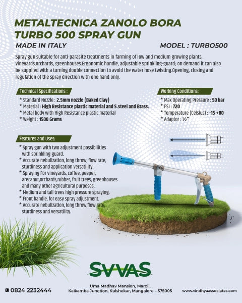 METALTECNICA ZANOLO BORA TURBO 500 SPRAY GUN MADE IN ITALY