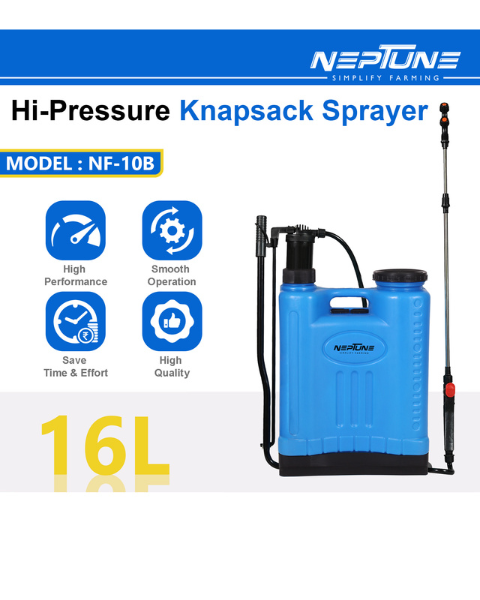 Neptune NF-10B Manual Knapsack Sprayer Hand-Operated High-Pressure Pump 16L Tank Capacity