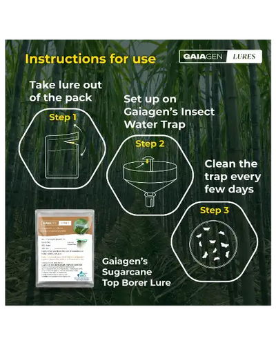 GAIAGEN PHEROMONE LURE & INSECT FUNNEL TRAP FOR SUGARCANE TOP BORER COMBO PACK