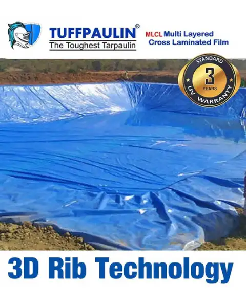 TUFFPAULIN 60FT X 60FT 200 GSM BLUE POND LINER TARPAULIN-TIRPAL