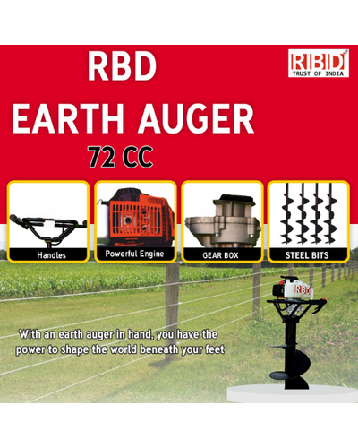 RBD Trolley Earth Auger 72cc With 2 Auger Bit Free