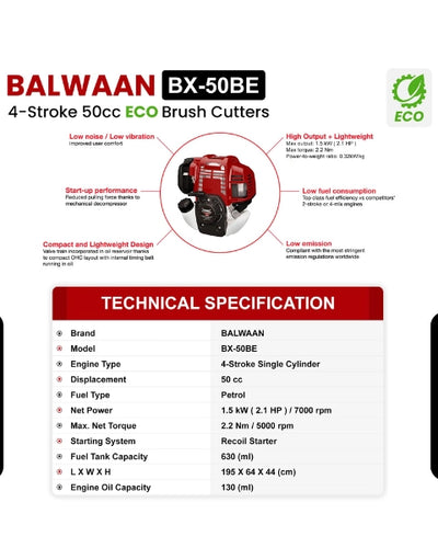 BALWAAN BACK PACK BX-50BE BRUSH CUTTER-ECO