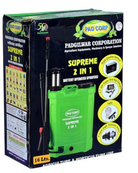 Pad Corp Supreme 2 in 1 Manual and Battery Operated Sprayer 12VX 8Amp