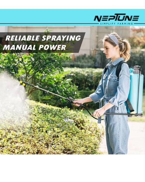 Neptune NF-02 Manual Knapsack Sprayer - Hand-Operated High-Pressure Pump - 16L Tank Capacity |
