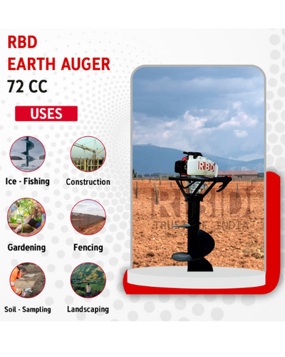 RBD Trolley Earth Auger 72cc With 2 Auger Bit Free