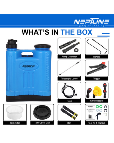 Neptune NF-10B Manual Knapsack Sprayer Hand-Operated High-Pressure Pump 16L Tank Capacity