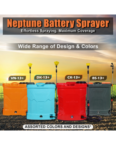Neptune BS-13-Plus Knapsack Battery Sprayer 12V x 12Amp Double Motor | High Pressure Spray Gun up to 20 Ft Spray | 20 Liter Tank
