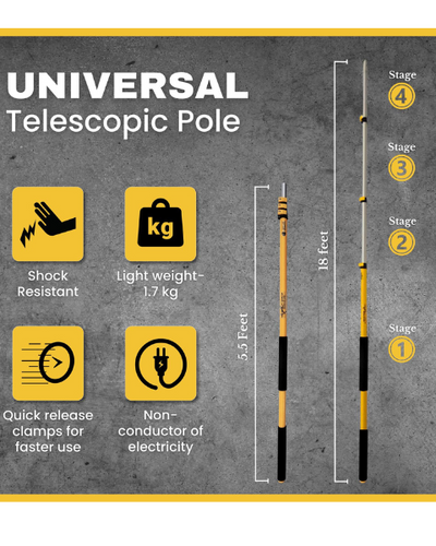 Hectare Shock Proof 18 feet extendable Telescopic Pole