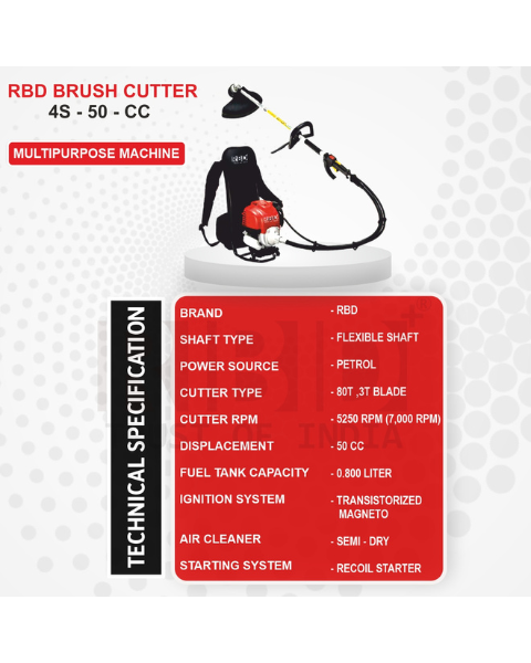 RBD 50cc Backpack Brush Cutter without tiller