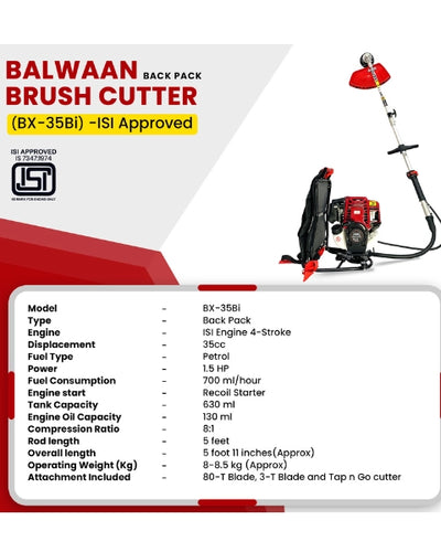 BALWAAN BACKPACK BX 35 BI BRUSH CUTTER -ISI