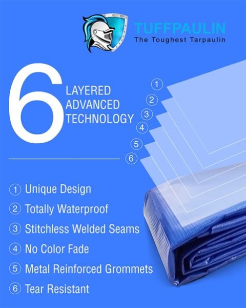 TUFFPAULIN 50FT X 50FT 150 GSM BLUE TARPAULIN-TIRPAL