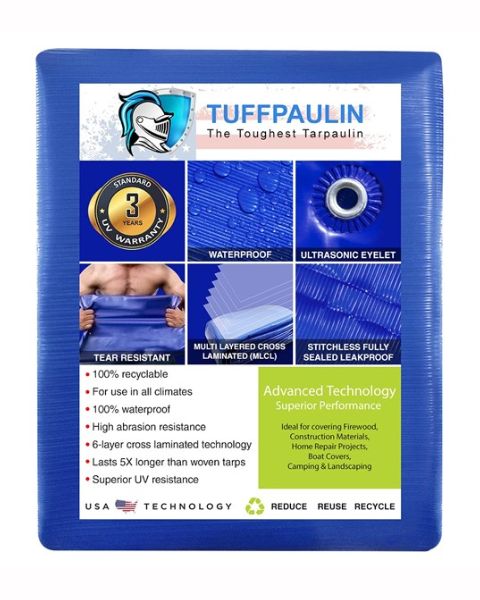 TUFFPAULIN 50FT X 50FT 150 GSM BLUE TARPAULIN-TIRPAL