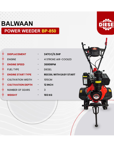 Balwaan BP 850 Power Weeder - (Diesel)