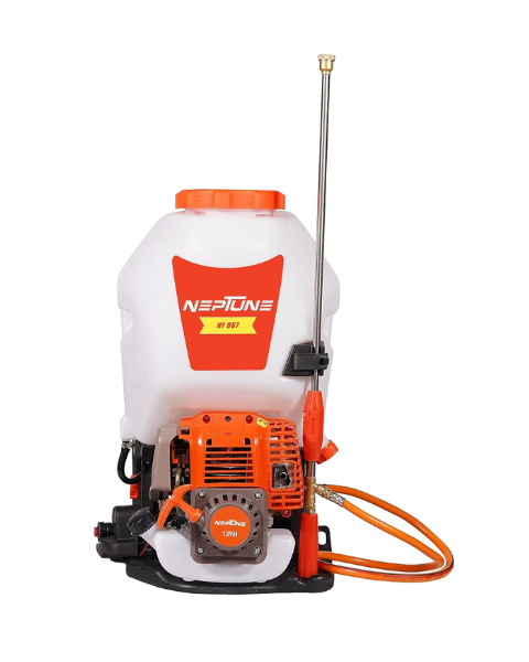 Neptune Model-967 4-Stroke Knapsack Power Sprayer | 31CC Petrol Engine | 25-Litre Tank Capacity | Includes 2 Types Spray Guns - Sprayers -