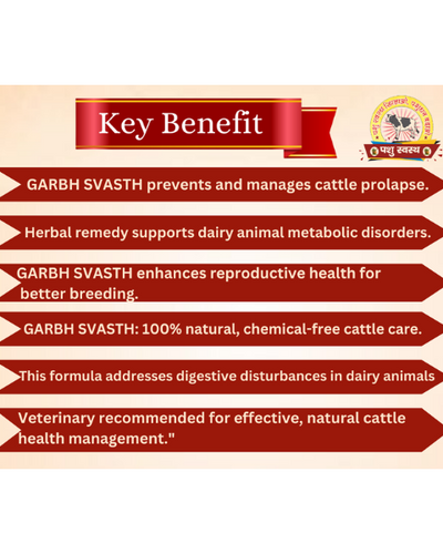 PASHU SVASTH Garbha Svasth (Herbal Solution for Cattle Prolapse & Uterine Health) Cattle care products
