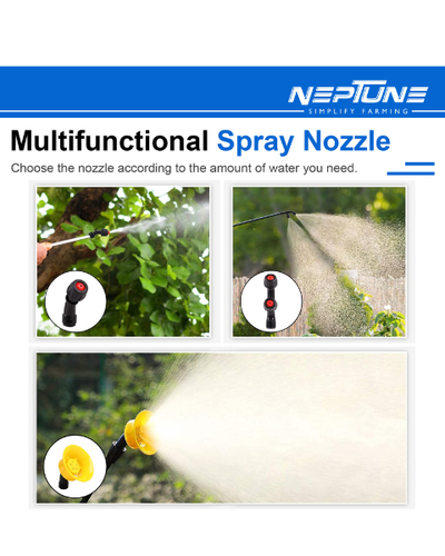 नेपच्यून सिम्प्लीफाइ फार्मिंग- नेपसेक स्प्रैयर-(16 लीटर छमता) HDPE टैंक और 2 सेट नॉजल के साथ 