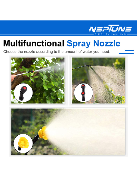 नेपच्यून सिम्प्लीफाइ फार्मिंग- नेपसेक स्प्रैयर-(16 लीटर छमता) HDPE टैंक और 2 सेट नॉजल के साथ 