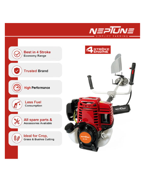 Neptune BC-360 Side Pack Brush Cutter | 35CC Advanced Technology 4Stroke Petrol Engine - Brush Cutter