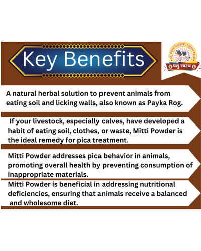 PASHU SVASTH Mitti Powder (Prevent animals from eating soil and whipping walls) Feed Supplements