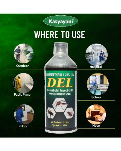 Katyayani DEL Insecticide – Effective on Mosquitoes, Flies, Bugs & cockroaches