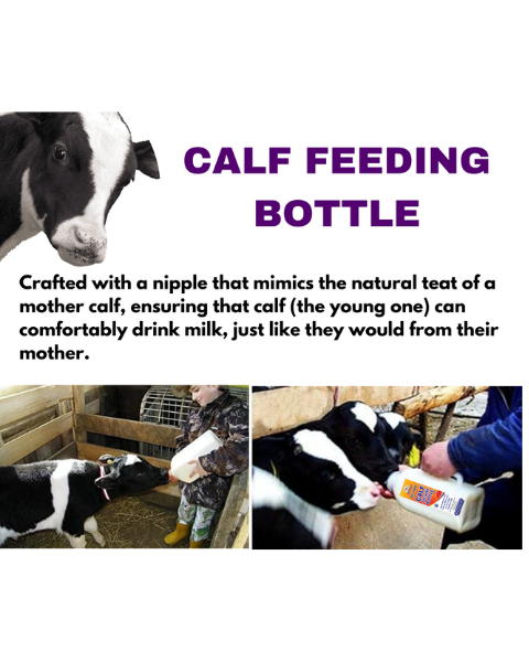 PASHU SVASTH CALF FEEDING BOTTLE (2L Multi Hole Calf Feeding Bottle with Food Grade Silicone Nipple and Graduated Design) Milking Machine & Accessories