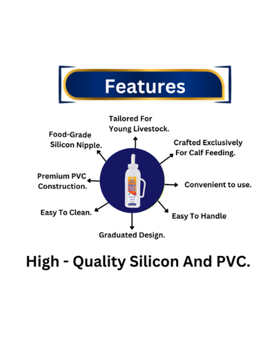 PASHU SVASTH CALF FEEDING BOTTLE (2L Multi Hole Calf Feeding Bottle with Food Grade Silicone Nipple and Graduated Design) Milking Machine & Accessories