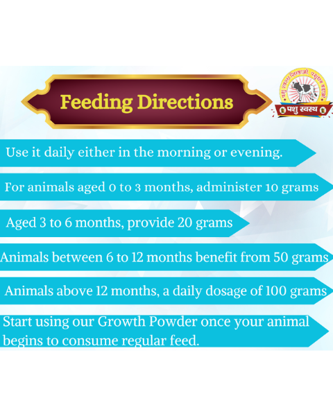 PASHU SVASTH Growth Powder For Growth and Increase the Body Weight of Calves, Heifers, and Small Animals Feed Supplements