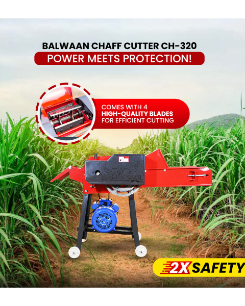 BALWAAN CHAFF CUTTER CH-320 (WITH GEAR | MOTOR & CONVEYOR BELT)