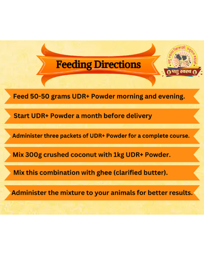 PASHU SVASTH UDR+ POWDER Development Powder for Cow & Buffalo Feed Supplements