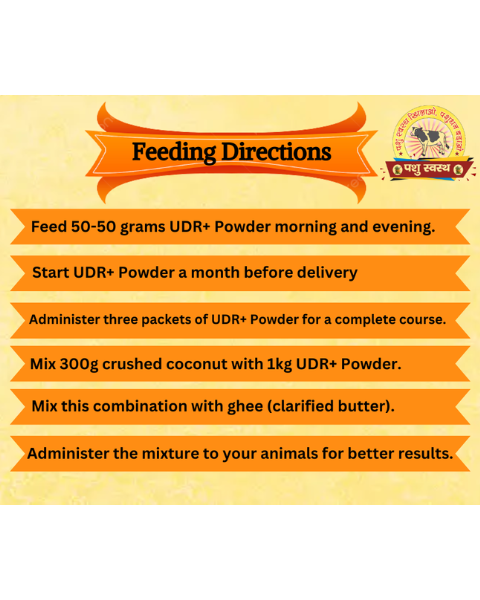 PASHU SVASTH UDR+ POWDER Development Powder for Cow & Buffalo Feed Supplements