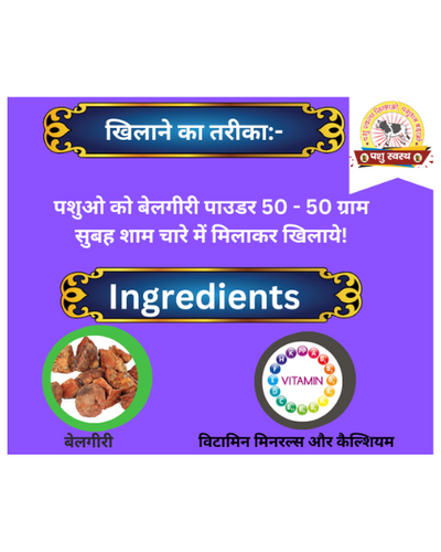PASHU SVASTH BELGIRI POWDER (Natural Herbal Remedy for Cooling & Digestive Health in Animals) Feed Supplements