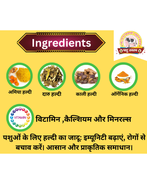 PASHU SVASTH Organic Haldi (Immunity Booster for Animals) Feed Supplements