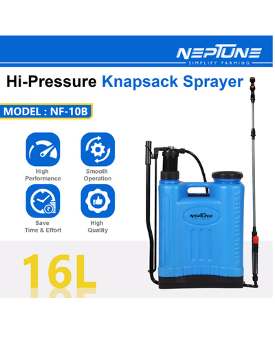 नेपच्यून सिम्प्लीफाइ फार्मिंग- नेपसेक स्प्रैयर-(16 लीटर छमता) HDPE टैंक और 2 सेट नॉजल के साथ 