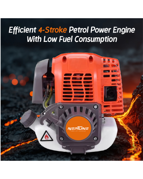 Neptune NPW-768-WH 4-Stroke Portable Power Sprayer | 35CC Petrol Engine | 50 Meter High Pressure Pipe | Hose Reel & Spray Gun - Sprayers
