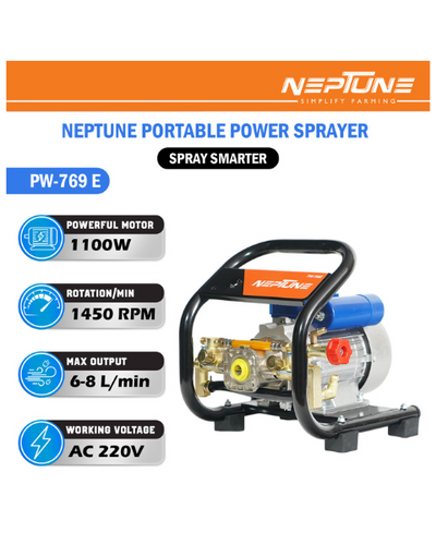 Neptune PW-769 E 1100W Electric Portable Power Pressure Sprayer Pump with Brass Made High Pressure Pump - Sprayers
