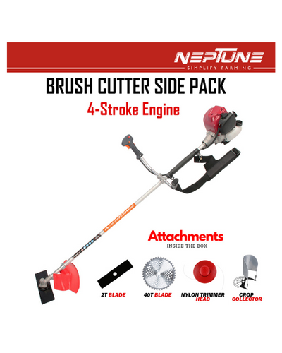 Neptune BC-360 Side Pack Brush Cutter | 35CC Advanced Technology 4Stroke Petrol Engine - Brush Cutter
