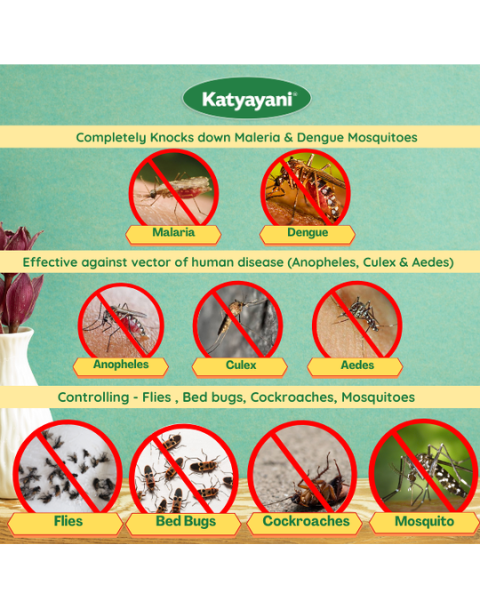 Katyayani DEL Insecticide – Effective on Mosquitoes, Flies, Bugs & cockroaches
