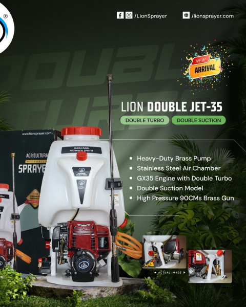 LION DOUBLE TURBO DOUBLE JET-35 KNAPSACK POWER SPRAYER