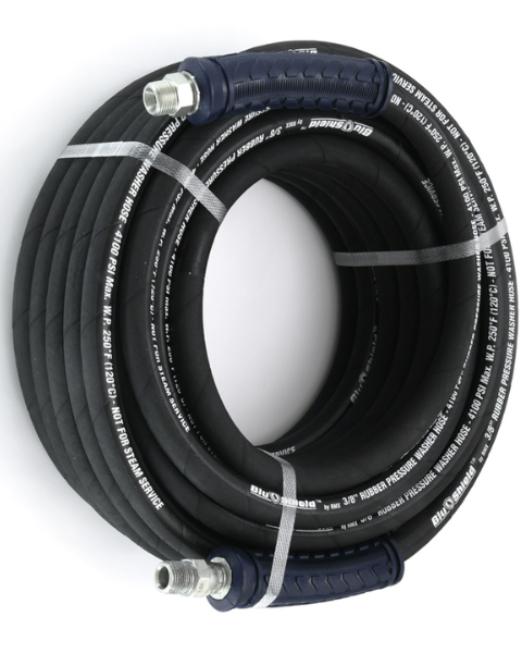 ZEPHYR BLUSHIELD KEVLAR-BRAIDED PRESSURE WASHER RUBBER HOSE WITH FITTINGS