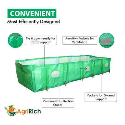 KOHINOOR AGRIRICH VERMI COMPOST BED FOR ORGANIC AGRICULTURE (GREEN)