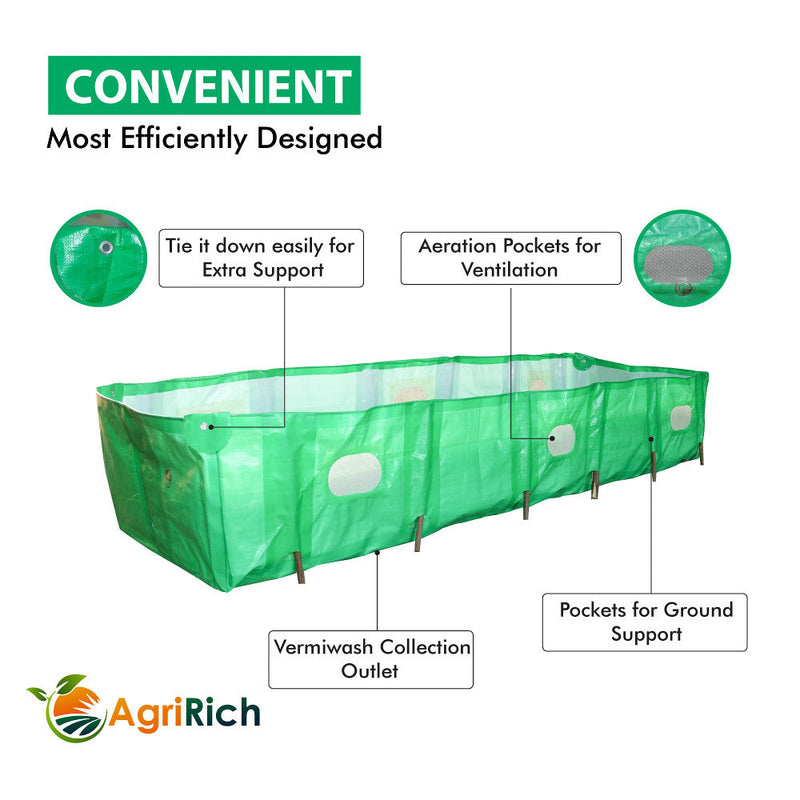 KOHINOOR AGRIRICH VERMI COMPOST BED FOR ORGANIC AGRICULTURE (GREEN)