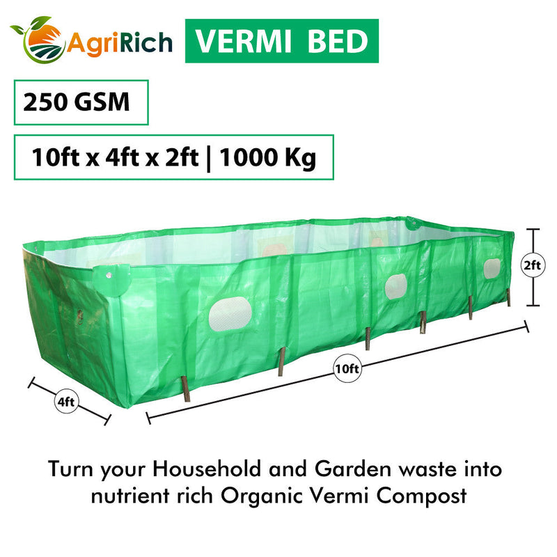 KOHINOOR AGRIRICH VERMI COMPOST BED FOR ORGANIC AGRICULTURE (GREEN)