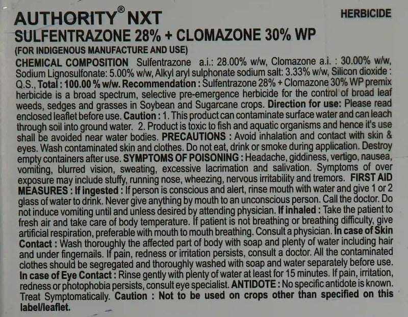 Authority NXT herbicide