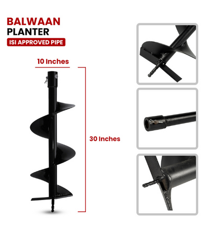 Balwaan 10 Inches Double Spiral Planter Earth Auger