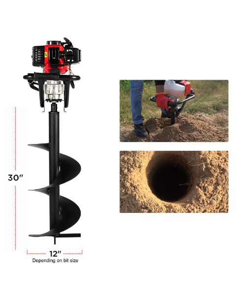 BALWAAN BE-52 EARTH AUGER WITH 8" AND 12" BIT FREE