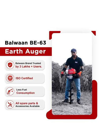 BALWAAN BE-63 EARTH AUGER WITH 8" AND 12" BIT FREE